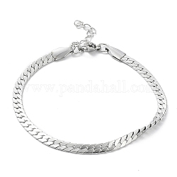 304 Stainless Steel Curb Chain Bracelet, Stainless Steel Color, 7 inch(17.7cm)