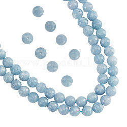 Nbeads environ 90 pièce de perles de calcédoine naturelle, Perles en pierre naturelle 8mm, imitation aigue-marine, breloques en pierres précieuses, perles d'espacement amples pour la fabrication de bracelets et de colliers, bijoux