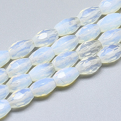 Chapelets de perles d'opalite, facette, ovale, 8.5~9x6mm, Trou: 1mm, Environ 22 pcs/chapelet, 8.07 pouce