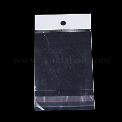 Жемчужная пленка OPP целлофановые пакеты, самоклеющаяся пломба, с отверстием для подвешивания, прямоугольные, прозрачные, 12x6см, односторонняя толщина: 0.045 мм, внутренняя мера: 7x6 см