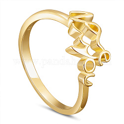 Shegrace 925 anelli in argento sterling, anello di promessa, parola ti amo, vero placcato oro 18k, formato 11, 20.8mm