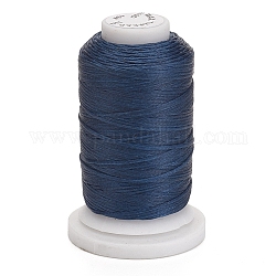 Cordon de polyester ciré, plat, bleu marine, 1mm, environ 76.55 yards (70 m)/rouleau