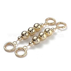 Chaîne d'extension de sac, avec des perles en plastique ABS et des anneaux de porte à ressort en alliage d'or léger, pour le remplacement de la rallonge de sangle de sac, or, 143mm