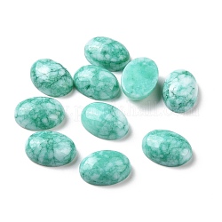 Cabochons imitation amazonite, synthétique, teinte, ovale, turquoise, 14x10x4.5mm