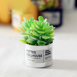 Modello di vaso per piante grasse in resina, decorazione della casa delle bambole con micro paesaggio muschio, vaso di colori casuali, lime, 30x21mm