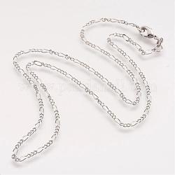 Латунь цепи ожерелья, с омаром застежками, платина, 18.03 дюйм (45.8 см)