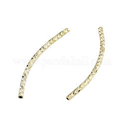 Messing gebogene Rohr Perlen, Nickelfrei, echtes 14k vergoldet, 30x5.5x2 mm, Bohrung: 1.2 mm