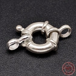 925 set di fermagli per anello elastico in argento sterling, con bar end, argento, 21x10x2.2mm, Foro: 4 mm