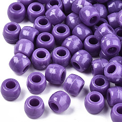 Perles en plastique, baril, violet, 8x6mm, trou: 3.5 mm, environ 2630 pcs / 500 g
