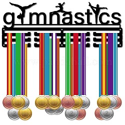 Support de mur d'affichage de support de cintre de médaille de fer de mode, avec des vis, modèle de gymnastique, 150x400mm, Trou: 5mm