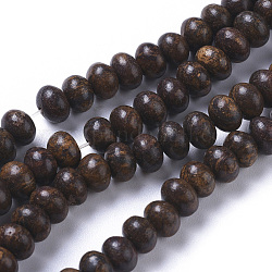 Natur Bronzit Perlen Stränge, Rondell, 6x4 mm, Bohrung: 0.7 mm, ca. 88 Stk. / Strang, 15.35 Zoll (39 cm)