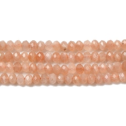 Chapelets de perles de sunstone naturelle naturelles, facette, rondelle, 3x2mm, Trou: 0.5~0.6mm, Environ 129~173 pcs/chapelet, 15.5 pouce (39.5 cm)