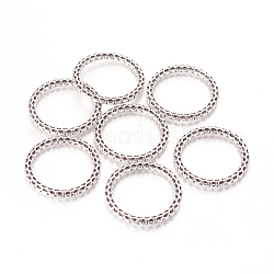 Tibetan Style Linking Rings, Circle Frames, Lead Free and Cadmium Free, Rondelle, Antique Silver, 35.5x35.5x3.5mm