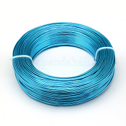 Fil d'aluminium rond, pour la fabrication de bijoux, bleu profond du ciel, 4 jauge, 5.0mm, environ 32.8 pied (10 m)/500g