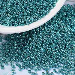 Miyuki runde Rocailles Perlen, japanische Saatperlen, 15/0, (rr1075) duracoat verzinkter dunkler Seeschaum, 15/0, 1.5 mm, Bohrung: 0.7 mm, ca. 27777 Stk. / 50 g