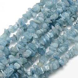 Natürliche Aquamarin Chip-Perlen Stränge, 5~8x5~8 mm, Bohrung: 1 mm, etwa 32 Zoll