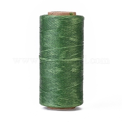 Cordón de poliéster encerado, cordón de micro macramé, hilo de coser encerado, piso, verde mar, 0.8mm, alrededor de 284.33 yarda (260 m) / rollo