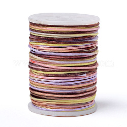 Segmentgefärbter Polyesterfaden, geflochtene Schnur, Farbig, 0.8 mm, ca. 10.93 Yard (10m)/Rolle