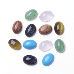 Cabuchones de piedra naturales mezclados y sintético, oval, 7x5x2~3mm