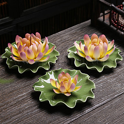 Bruciatori di incenso in porcellana, porta incenso di loto, forniture per buddisti zen casa da tè per ufficio a casa, fenicottero, 75x30mm