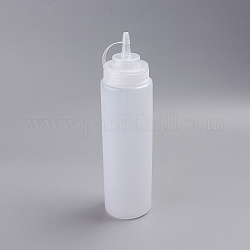 Plastikquetschflaschen, mit Drehdeckel und diskreten Messungen, für Ketchup, Saucen, Farbe, und mehr, weiß, 25.5x6.7 cm, Kapazität: 600 ml