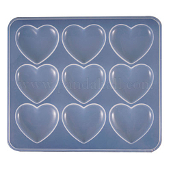 Moldes de silicona, moldes de resina, para resina uv, fabricación de joyas de resina epoxi, corazón, blanco, 17.5x16x0.5 cm, tamaño interno: 4.2x5.2 cm