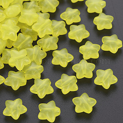 Perline acrilico trasparente, jelly imitato, stella, giallo, 10x10.5x6mm, Foro: 1.6 mm, circa 1690pcs/500g
