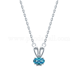Ожерелья с подвесками в виде кролика с кубическим цирконием, колье из серебра 925 пробы с родиевым покрытием, платина, 12.20 дюйм (31 см)