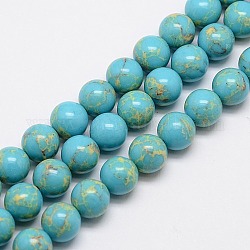Natural Regalite Beads, Dyed, Round, Sky Blue, 8mm, Hole: 1mm, about 67pcs/strand, 15.7inch