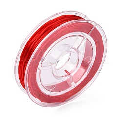 Filo elastico perline elastico resistente, filo di cristallo elastico piatto, rosso, 0.8mm, circa 10.93 iarde (10 m)/rotolo