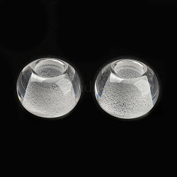 Transparent Resin European Beads, Large Hole Beads, Rondelle, Clear, 14x10mm, Hole: 6mm