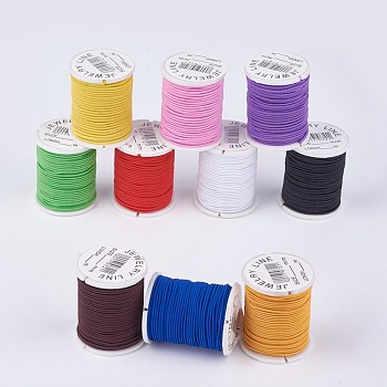 Cuerda elástica, color mezclado, 1mm, alrededor de 5.46 yarda (5 m) / rollo, 10 rollo / bolsa