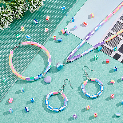 PandaHall Elite DIY Bead Sets, including Handmade Polymer Clay Beads,  Acrylic & Plastic Beads, Mixed Color