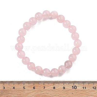 Natürliche Rose Quarz Perle Stretch Armbänder&nbsp;BJEW-K212-B-045-1