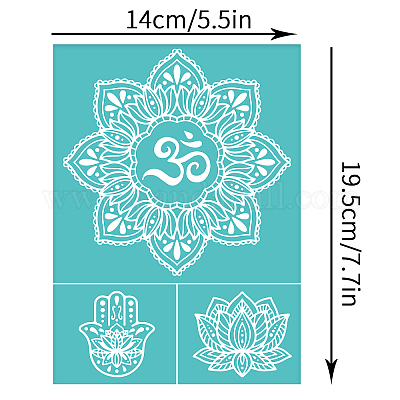 2pcs Self-Adhesive Silk Screen Printing Stencil Reusable Small