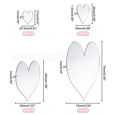 20 Pcs heart mirrors for crafts Small Mirrors for Crafts Craft