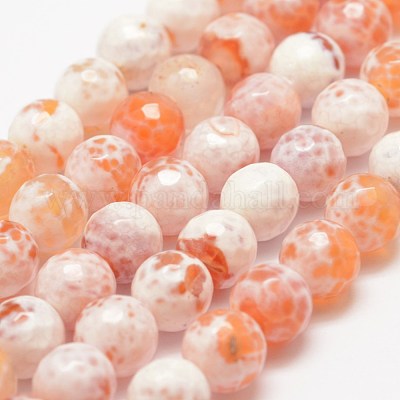 Fire Crackle Agate 8mm Round Beads - 15 inch strand