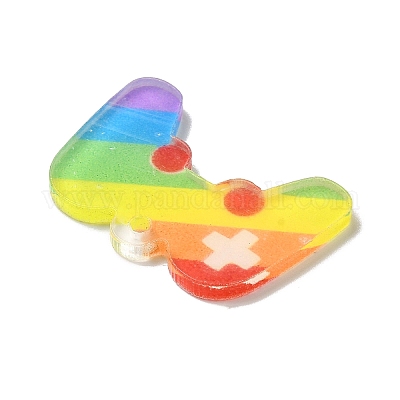 Pendenti in acrilico orgoglio color arcobaleno&nbsp;MACR-O048-01-1