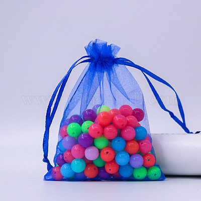 Bolsas rectangulares de organza con cordón&nbsp;CON-PW0001-054C-02-1
