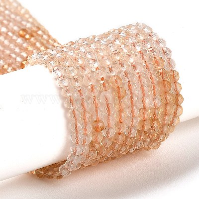 Brins de perles de citrine naturelle chauffées&nbsp;G-Q002-B04-01-1