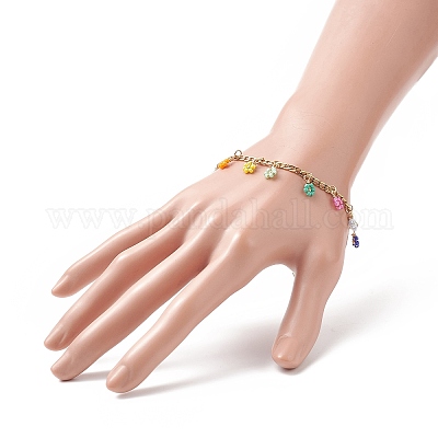 Wholesale Glass Braided Flower Charm Bracelet & Necklace 