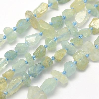Wholesale Rough Raw Natural Aquamarine Beads Strands Pandahall