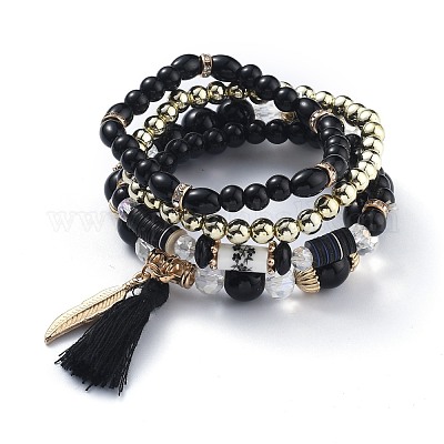 Wholesale Multi layered Stretch Bracelets Sets Pandahall