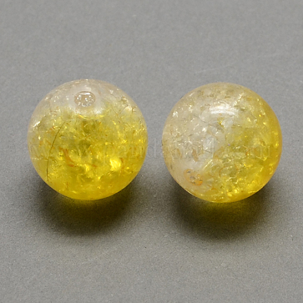 Perles acryliques craquelées transparentes à deux tons CACR-R009-14mm-08-1