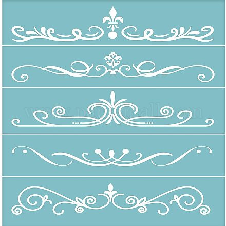 OLYCRAFT Self-Adhesive Silk Screen Printing Stencil Reusable Pattern Stencils for Painting on Wood Fabric T-Shirt Wall and Home Decorations - Crown Patterns DIY-WH0173-044-1