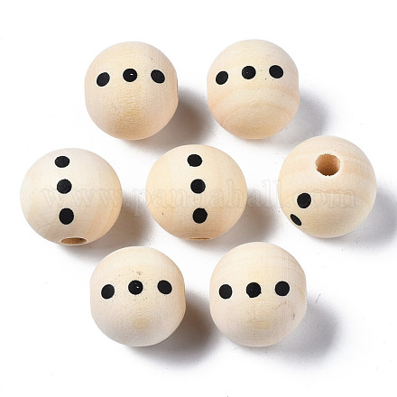 Unfinished Natural Wood European Beads WOOD-S057-032-B01-1