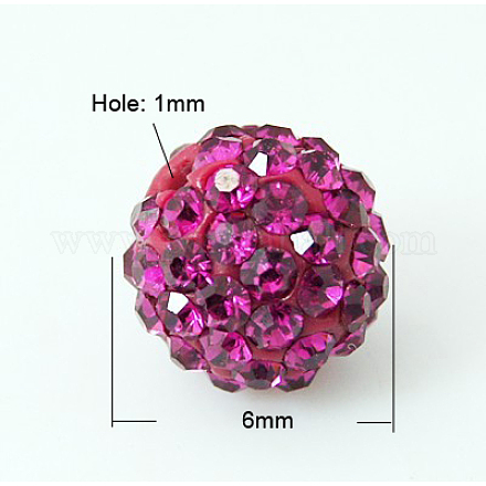 Perles de boule pavé disco  X-RB-Q195-6mm-502-1