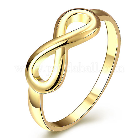 Aleación de estaño diseño infinito anillos de dedo Checa rhinestone para las mujeres RJEW-BB14515-8-1