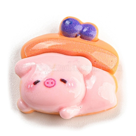 Pig Theme Opaque Resin Decoden Cabochons RESI-C042-03C-1