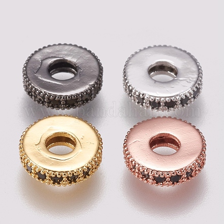 Brass Micro Pave Cubic Zirconia Bead Spacers ZIRC-K074-11A-02-1